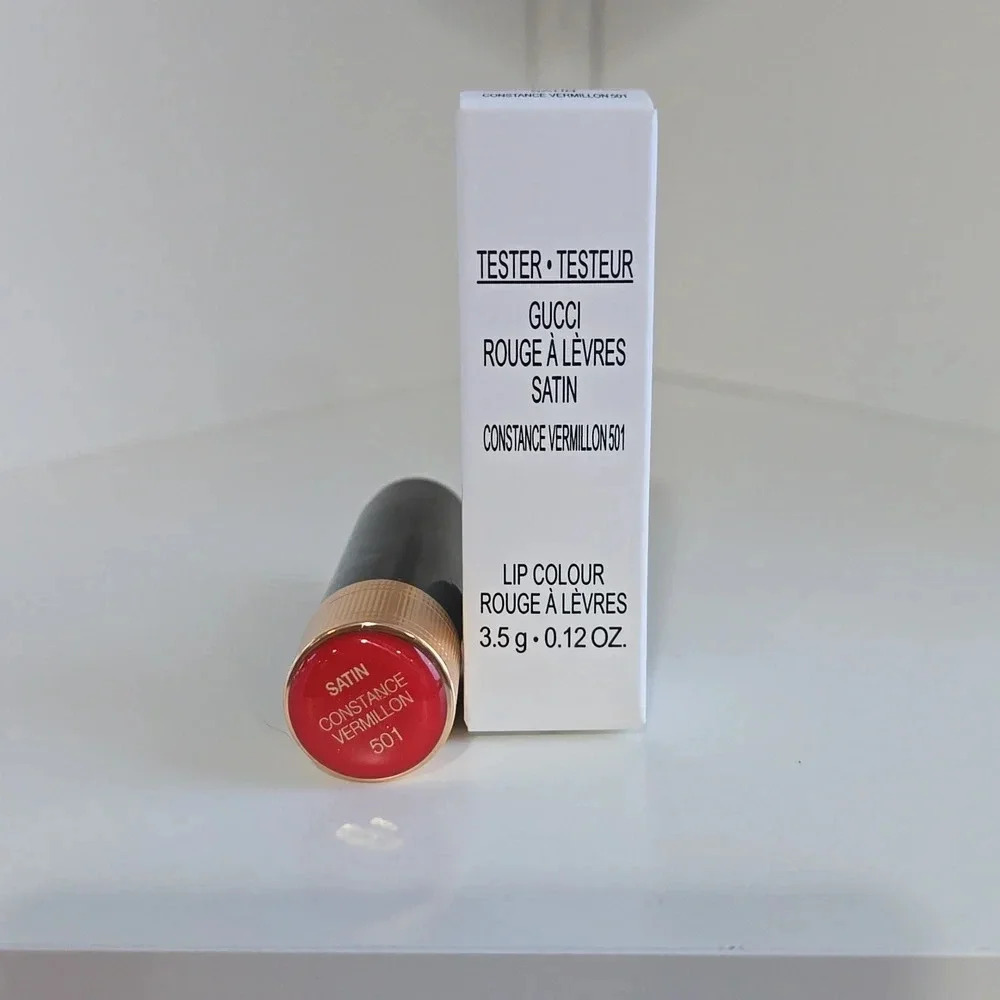 New Gucci Lipstick Tester-501 Satin Constance Vermillon - Picture 2 of 2
